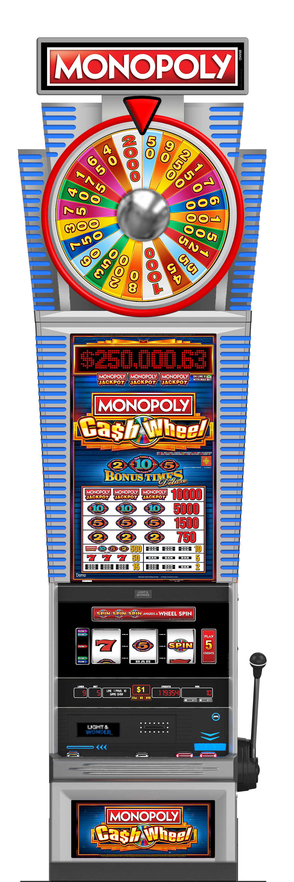 Monopoly Cash Wheel - Bonus Times Deluxe - WAP Cabinet